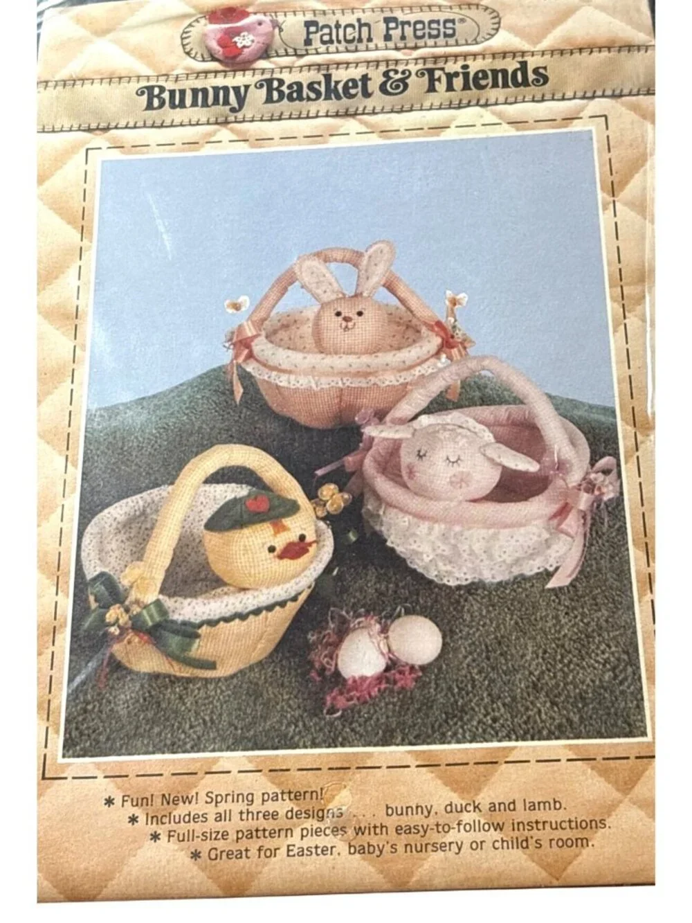 Vintage Patch Press Bunny Basket & Friends Patterns Only No. 356B Spring Summer